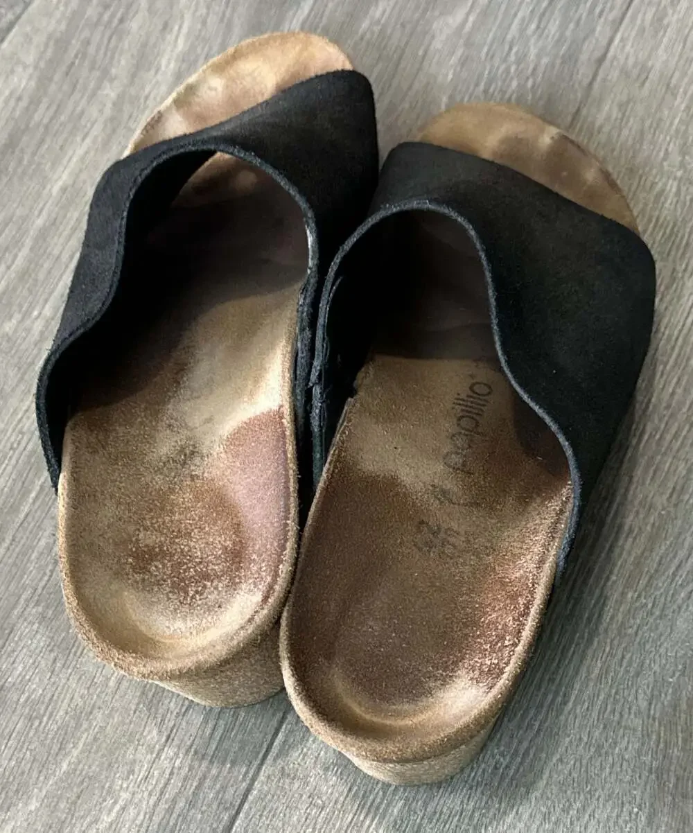 Papillio by Birkenstock Namica Black Suede Wedge Sandals